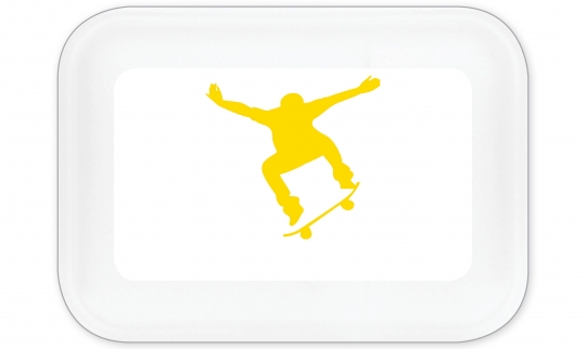 Skateboard Brotdose groß gelb